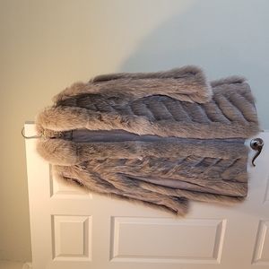 Linda Richards genuine  fox fur reversible jacket